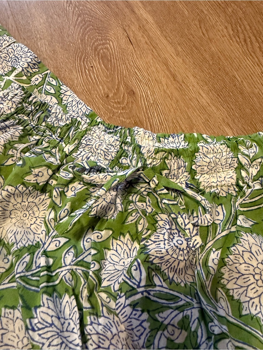 100% Cotton Green Floral Boho Pajama Set - Picture 3 of 3